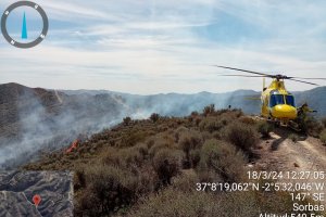 Incendio en el municipio de Sorbas. Fuente: Infoca.