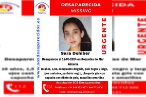 Cartel de búsqueda de la menor de edad.