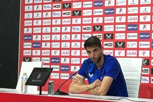Édgar ha analizado la actualidad del Almería después del entrenamiento.