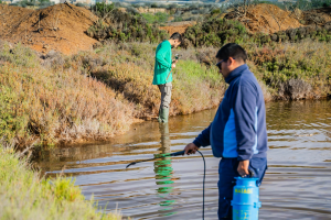 Técnicos trabajando en las labores de desinsectación.