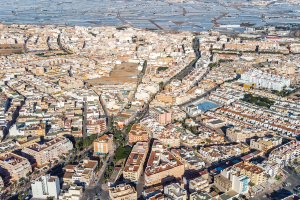 Vista aérea de Roquetas de Mar.