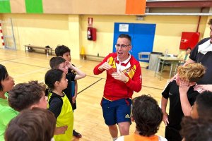 Rubén en el entrenamiento de la selección española