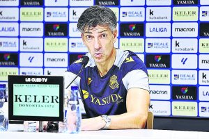 Imanol Algucial, entrenador de la Real Sociedad.