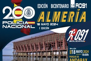 Cartel de la Carrera Solidaria \'Ruta 091\' en Almería.