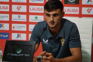 Pubill, en la sala de prensa del Estadio de los Juegos Mediterráneos.