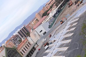 Dársenas de la estación provisional de autobuses
