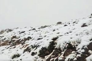 Captura del video difundido ayer por Hidrosur de la nevada caída en la Sierra de Gádor.