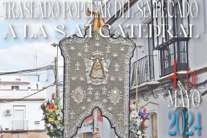 Fragmento del cartel anunciador del traslado del Simpecado a la Catedral.