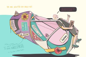 Imagen de una de las distintas ilustraciones de la guía \'Nadie quiere morir\' del artista Matu Santamaría.