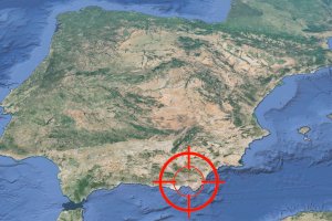 Imagen vía satélite de Almería.