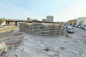 Obras del AVE en la explanada que se utilizaba como recinto ferial.