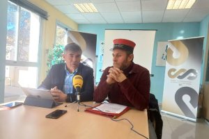 José Antonio Lucha, del sector empresarial y Antonio Francisco Martínez, delos colectivos ferroviarios. Foto: Cadena SER Baza.