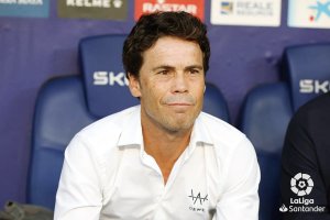 Rubi en su última jornada en el banquillo del Almería.