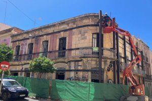 Trabajos de demolición interior del edificio esta semana.