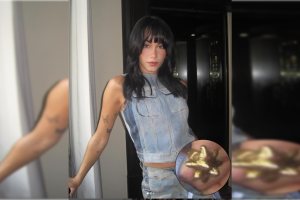 La cantante Aitana con el anillo de la gama Pintxon de la marca almeriense TartiTailored en colaboración con la marca valencian Apreels.