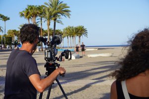 Grabaciones en la playa de los Cocones.