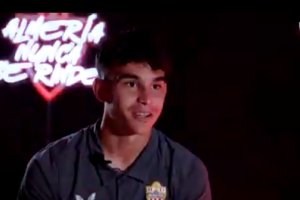 Marcos Peña en la entrevista con el Almería.