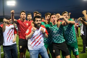 Turki en la celebración del ascenso en Leganés en 2022. Quiere repetir experiencia con Rubi en el banquillo.