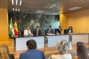 Reunión celebrada esta mañana en la Ciudad de la Justicia.
