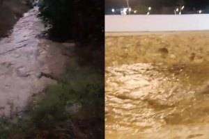 Imagen de ramblas en Los Cerricos (Oria) y Albox este martes difundidas por Somos Albojenses.