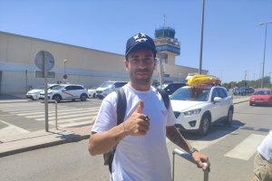Embarba llegaba así de feliz al Almería de Primera División.