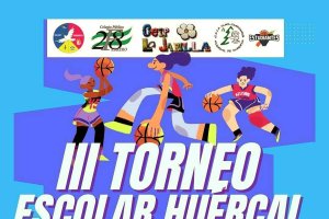 El cartel del evento escolar organizado por el Ayuntamiento y el club de baloncesto de Huércal de Almería.