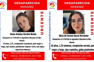 Carteles de búsqueda de las dos jóvenes desaparecidas.
