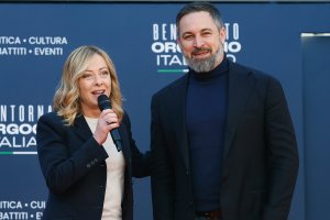 Giorgia Meloni y Santiago Abascal.