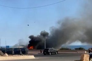 Incendio en el chiringuito Mar Azul.