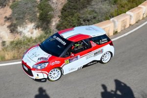 Los ganadores de la prueba Antonio José Villalba y Pablo Sánchez, con su Citroën DS3