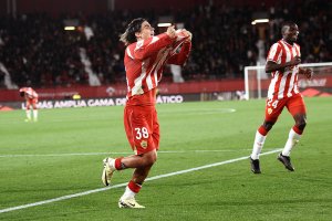 Luka Romero ante el Atlético de Madrid el día que marcó un doblete.