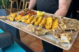 Gallo Pedro en la Terraza Costa.