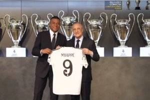 El astro francés y Florentino Pérez.