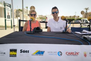 Christine Grob junto a Fran García momentos previos a la entrevista. | BEGO CÁNOVAS