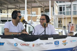 Fran García junto a José Céspedes en el set de Cadena SER.