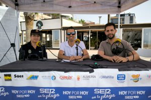 Mari Trini Pérez, Fran García y José Crespo momentos previos a la entrevista. | Bego Cánovas