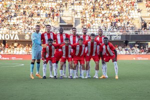 El once del Almería en el Estadio Cartagonova ante el Cartagena.