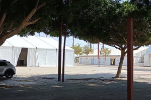 Las casetas ya montadas en el ferial