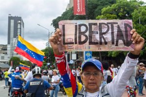 Manifestación contra el Gobierno de Maduro en Venezuela.