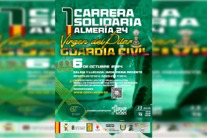 Imagen del cartel de la I Carrera Solidaria Guardia Civil "Virgen del Pilar" en Almería.