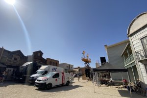 Rodaje de un anuncio publicitario en Oasys MiniHollywood.