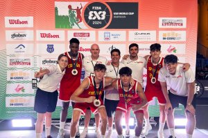 La selección española con Raúl Fernández como entrenador.