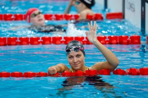 La campeona olímpica Anastasiya Dmytriv.
