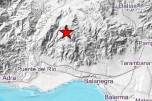 Imagen del IGN del epicentro del terremoto en el Poniente almeriense.