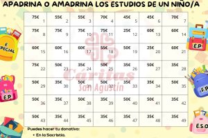 Cuadrante para apadrinar los estudios de un niño almeriense.