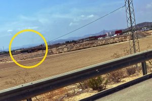 Imagen de las obras del paso peatonal de la Estación al fondo.