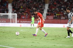 Édgar en el partido del lunes ante el Castellón.