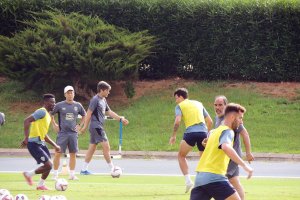 Tres de los jugadores que podrían aparecer en el 11 contra el Eibar. Baba, Radovanovic y Leo Baptistao.