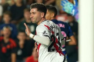 Embarba en un partido con el Rayo Vallecano.