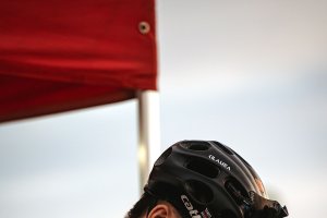 El protagonista del día antes de comenzar la carrera.